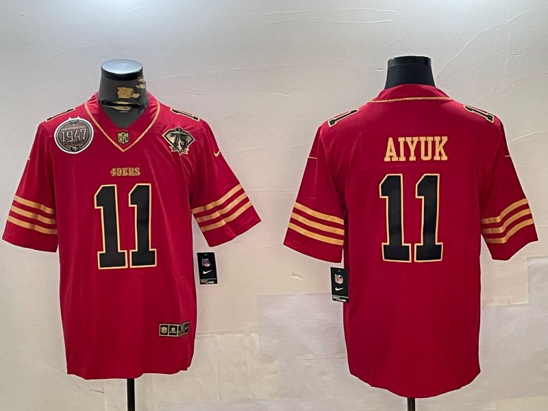 Men San Francisco 49ers #11 Aiyuk Red Gold 2024 Nike Limited NFL Jersey style 12301
